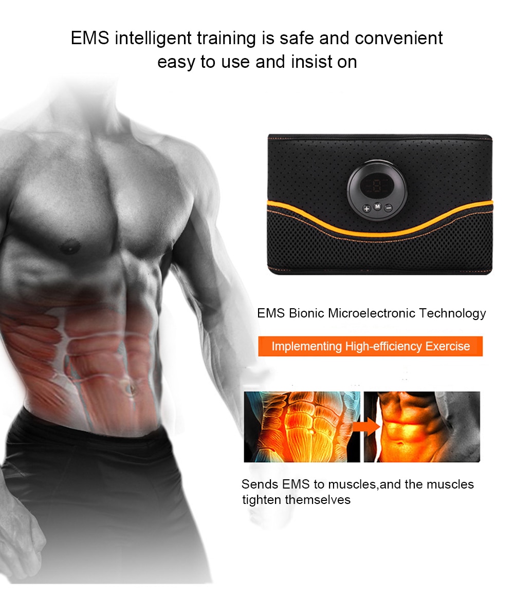 Abdominal Muscle Trainer EMS Electric Stimulator Massager Fat Burning Fitness Bodybuilding Pain Therapy Machine Diet Equipment
