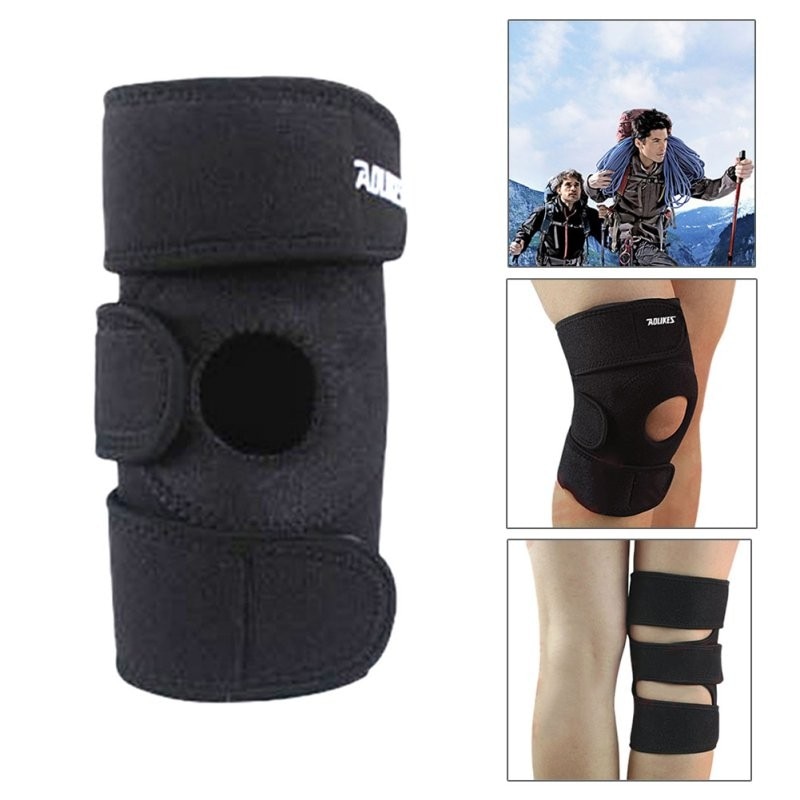 Aolikes Adjustable Knee Patella Support Brace Sleeve Wrap Cap Stabilizer Sports Climbing Basketball Knee Protector Care Portable