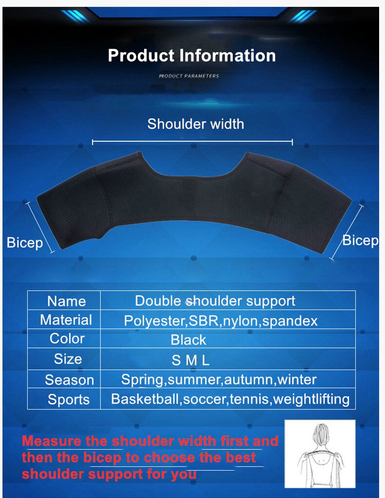 FERCAISH Double Shoulder Brace Warm Support Protector Shoulder Strap Brace  for Sleeping Outdoor Lifting Sports, Relieve Chronic Tendinitis Pain,  Breathable Sports Protective Gear (Size XL) X-Large